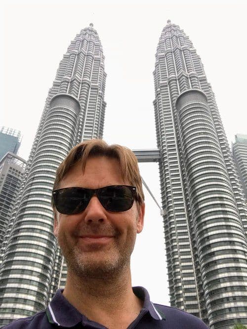 Alexander Koene, proud founder of BR-ND, in front of Petronas Twin Towers in KL